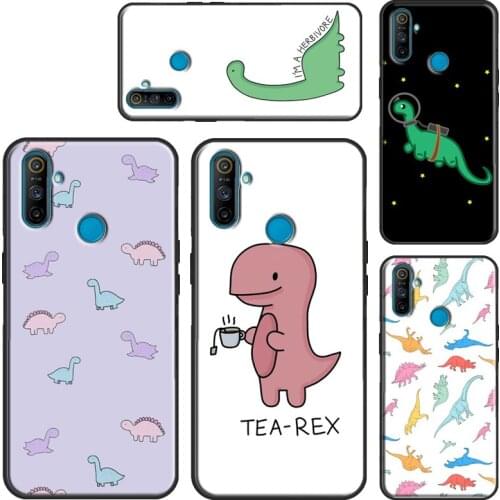 Cute Dino Case For Realme 7 6 Pro GT Neo C11 C3 Q3 8 Pro Back Cover For OnePlus 9 Pro Nord 7T 8T