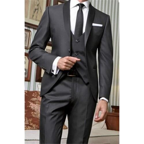 TPSAADE 3 Pieces Mens Suit Fashion Business Suit Apple Collar Business Suit Professional Blazer Set Custom (Jacket+Pants+Vest)