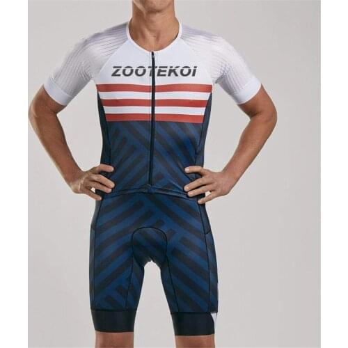 Zootekoi Men Cycling Skinsuit Triathlon Short Sleeve Speed Trisuit Maillot Ciclismo Running Sportswear The New 2021 Racing Suit