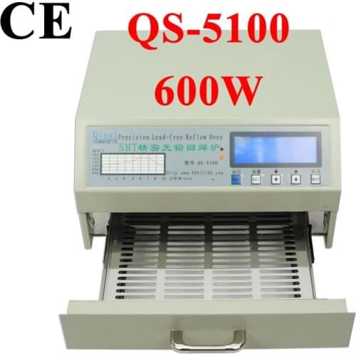 QS-5100 600W Desktop Lead-Free SMT Reflow Oven 180*120mm Automati Soldering Stove for SMD SMT BGA Rework Soldering Repairing