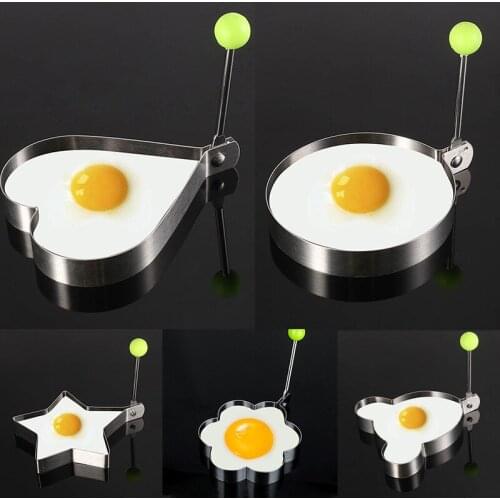 Stainless Steel Fried Egg Shaper Pancake Ring Circle Mold Heart Shape Fried Egg Shaper Kitchen Tools Accessories Egg Tool #R
