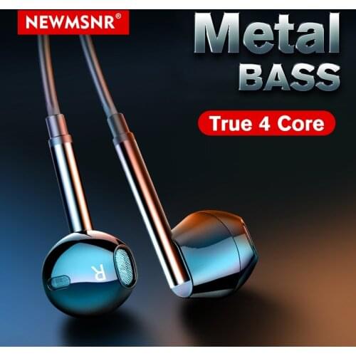 NEW) Newmsnr 6D Mental Heavy Bass Earphones Built In Mic In Ear Earphone Original High Quality Headset Headphones
