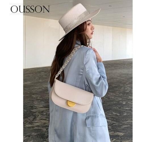 OUSSON 2021 New Design Leather Crossbody Bag Exquisite Female Retro Underarm Bag Fashion One Shoulder Bag For Women