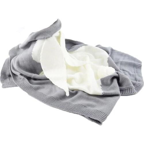 106x73cm Knitting Blanket Bed Bunny Acrylic Fibers Baby Bed Throws Blankets For Newborn Travel Sherpa Blanket For Winter