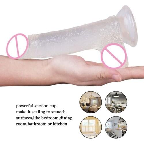 Huge Jelly Dildo Skin Feel Soft Dildofor Women Lesbian Masturbation Tool Dildosex Toys With Suction Cup Strape On Sexules Toys