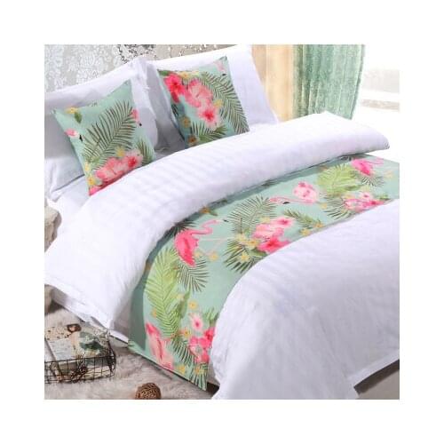 Flamingo bed table runner Pastoral style bed flag High grade Hotel bed tail towel Unique design bed flag Customized