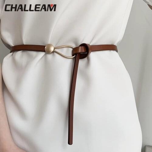Belt womens thin knotted cowhide fashion matching dress Korean style simple all-match jacket sweater belt designer belt x251