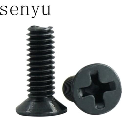 Luchang 100pcs m2 m2.5 m3 m4 KM Screw Black Phillips Cross Socket Countersunk Heasd Screw electronic Repair Screws Accessories