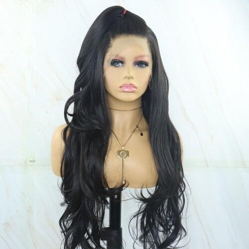 Beautiful Diary 13X4 Synthetic Lace Front Wig For Women Black Body Wave Long Wig Glueless Lace Front Wigs Wedding Hair Wigs