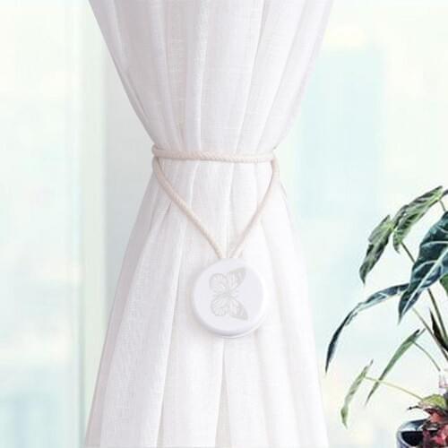 Nordic Wood Disc Bird Butterfly Flower Magnetic Curtain Buckle Magnet Holdbacks Tieback Clip Home Decor Curtains Accessories