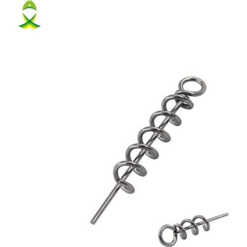 JSM 20pcs/lot Soft fishing Bait connector Worms lure Spring Pin To Fixed Latch Needle Soft Fishing Lures Accessories