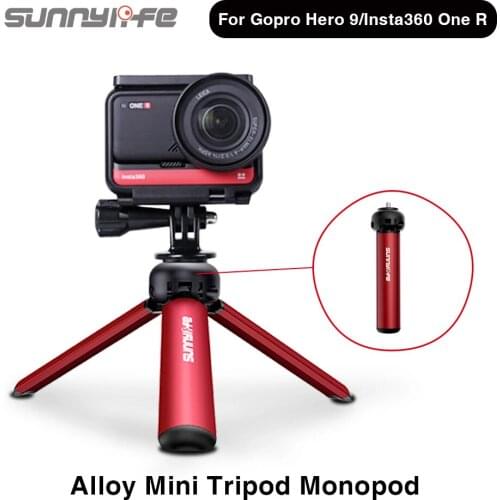 Sunnylife Multifunctional Aluminum Alloy Mini Tripod Monopod For Gopro Hero 9/Insta360 One R/Mobile Phone Camera Accessories