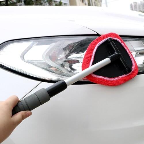 Telescopic Microfiber Window Scraping Mist Eliminator Car Window Cleaner Window Glass Cleaner Car Windshield Cleaning Brush