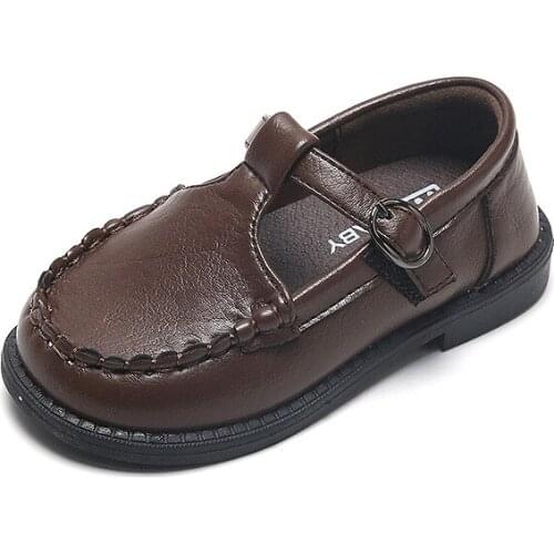 CUZULLAA Kids Girls Elegant T-Strap Casual Shoes For Children Retro Non-Slip Hook & Loop Flat Shoes Size 21-30