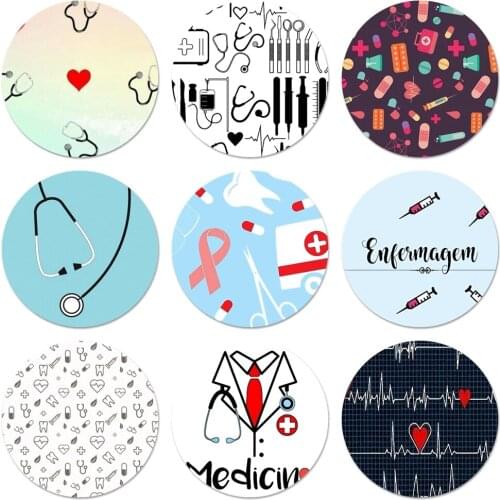 Nurse Medical Medicine Health Heart Icons Pins Badge Decoration Brooches Metal Badges For Clothes Backpack Decoration