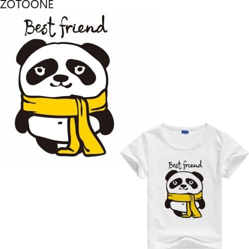 ZOTOONE Cartoon Butterfly Panda Iron Patches for Clothing Cute Aniaml Heat Transfer Custom Patches Applique on Clothes for Kids