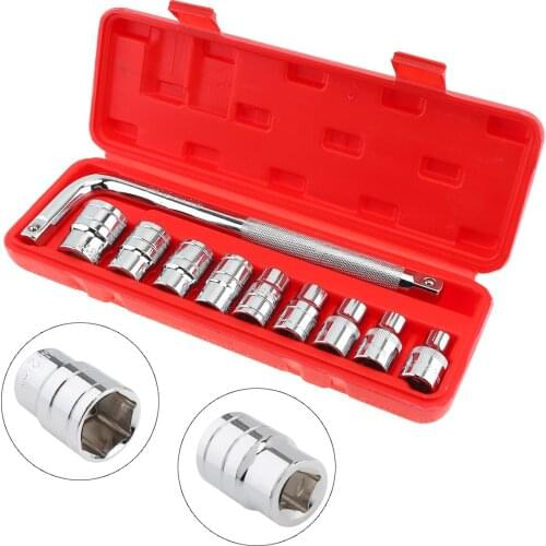 10 pcs/set Chrome Vanadium Steel Auto Repair Socket Wrench Sleeve Auto Maintenance Combo Tool Car Repair Tool Set for Car Repair