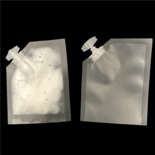 100pcs 10ml Small Sample Spout Bag Frosted Transparent Blank Cream Lotion Packaging Bag Bottom Heat Sealing