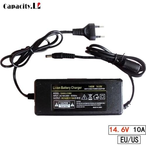 12V Charger 14.6v 5A 10A Battery charger adapter DC 5.5 * 2.1 MM 18650 Lithium 12.6V 10A Power Adapter EU/US Plug