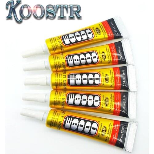 5PCS Free Shipping 15mL E8000 Clear Adhesive Sealant Glue For DIY Diamond Clothes Shoes Paste Jewelry Craft Phone Border Glue