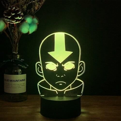Acrylic 3d Lamp Avatar The Last Airbender Nightlight for Kids Child Room Decor The Legend of Aang Appa Figure Table Night Light