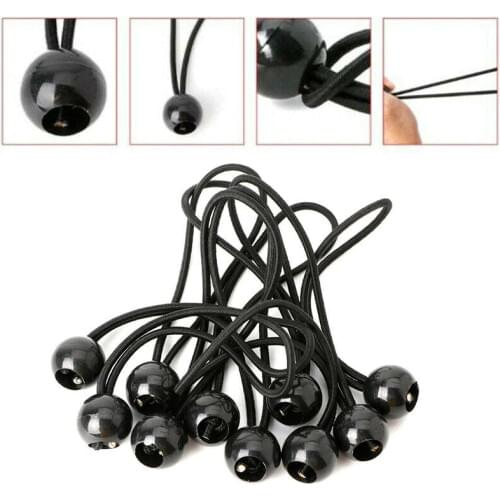 Black 10pcs Ball Bungie Cord Tarp Tie Down Canopy Strap Bungee Bungi Strap Ball Loop Tent Accessories Plastic 2021 New Part