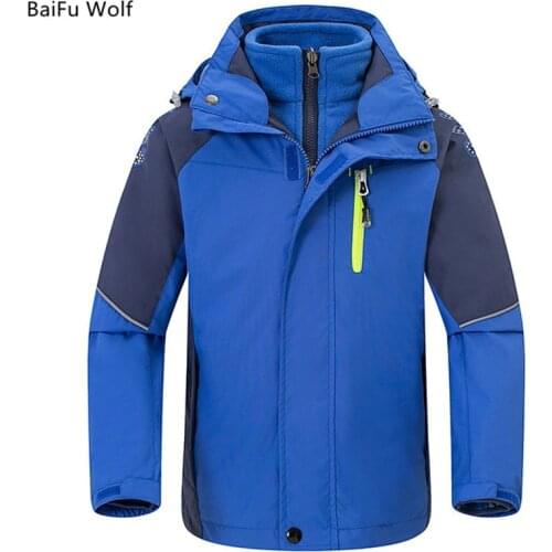 Kids Children Ski Suit Waterproof Jacket Snow Pants Thermal Boys Girls 3 In 1 Winter Outdoor Hooded Clothes Costume 2021