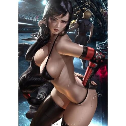 Print Canvas Anime Tifa Claude Sexy Girl Art Poster 40x60 50x70 60x90 Custom Picture Living Room Bedroom Home Decor Painting