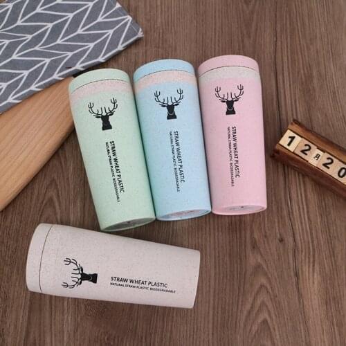 Kitchen Wheat Straw Double Insulated Gift Mug Tumbler With Lid Eco-friendly Travel Mug Coffee Winter Thermos Cup