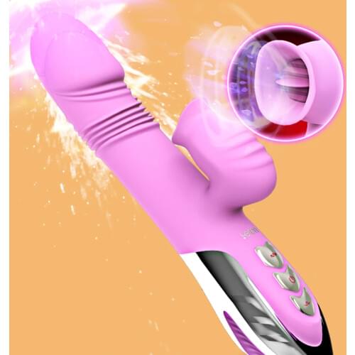 Leten heatable tongue licking thrusting Telescopic vibrator, sex toys for women G-spot clitoris orgasm, Adult Sex products