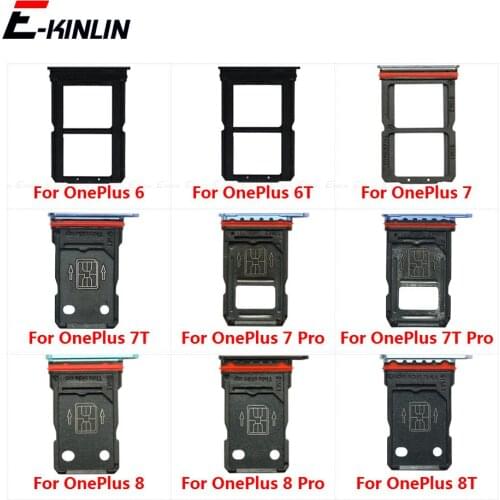 Sim Tray For OnePlus 6 6T 7 8 Pro Sim Card Slot Holder Adapter Replacement Parts