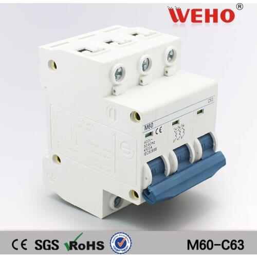 M60-C63 China Online Selling Cheap Price 63A Mcb 3 Phase Mini Circuit Breaker