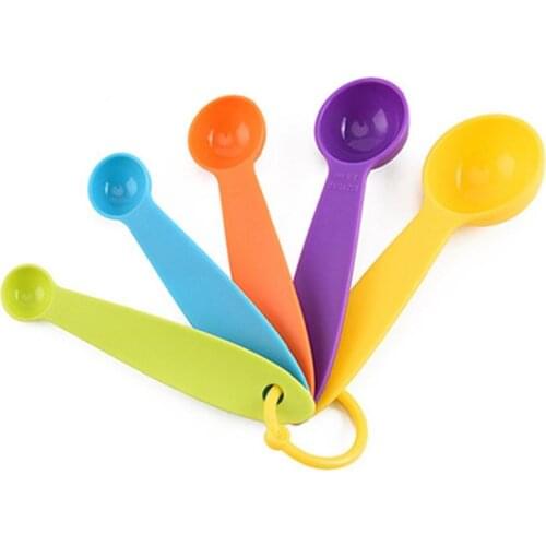 Kitchen 5pcs/Set Measuring Spoon Creative Baking Cooking Plastic Measuring Tool Ladle With Scale Kitchen Measuring Spoons Tools