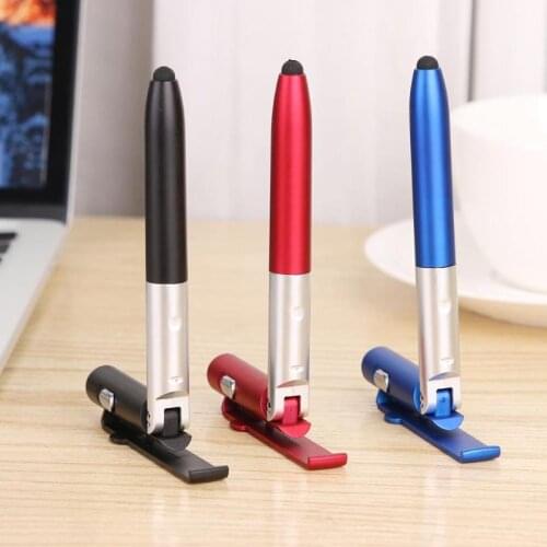 4 in 1 Ballpoint Pens Multifunctional Pen Folding LED Light Mobile Phone Stand Holder Pen School Office Stationery Supplies