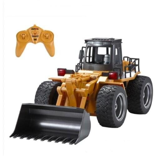 2.4G HZ Radio Remote Control Bulldozer 6 Channel Alloy Version Loading Bulldozer Simulation Modeling With LED Light