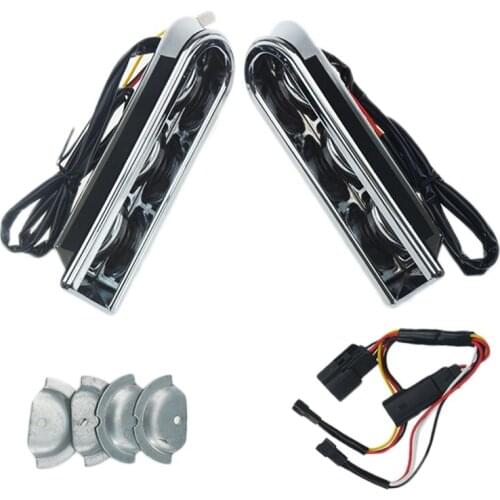 Chrome Accent Saddlebag Filler Inserts Support LED Light For Harley Touring Electra Glide Road King 2014-2017 16 15