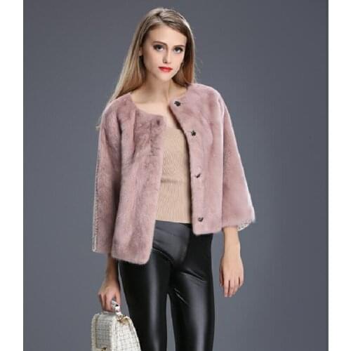 2020 new ladies natural mink fur jacket short real mink fur jacket European and American fashion casual warm