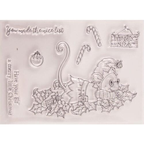 Cartoon Animal Mouse Transparent Clear Silicone Stamp/Seal for DIY Scrapbooking/photo Album Decorative Clear Stamp Sheets