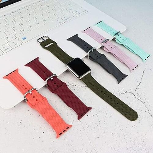 Sports strap for Apple Watch strap 44mm 40mm 38mm 42mm braided vein silicone bracelet SmartWatch iWatch series 3 4 5 se 6 strap