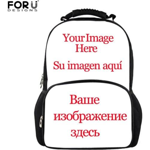 FORUDESIGNS Customize Your Name Logo Image Backpack For Teenage Men Women Travel Bags Children School Bags Backpack Kid Book Bag
