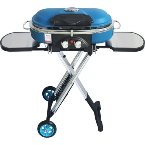 Integrated Portable Trolley BBQ Grill Outdoor Camping Barbecue Oven Gas Stove