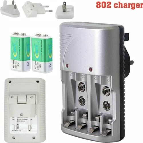 Portable Multi Slot Battery Charger For AA & AAA & 9 V Rechargeable Batteries Accessories Durable Safe Batteries Charger Parts