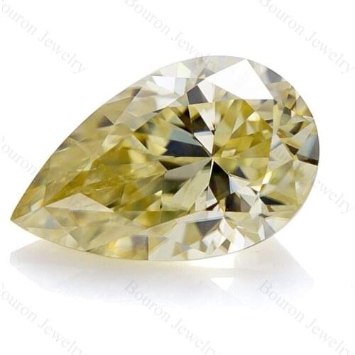 Jewelry Making 0.3-9CT Yellow Brilliant Pear Loose Moissanite VVS1 Factory Supply GRA China Bouron 9.25 Mohs Gemstone Available