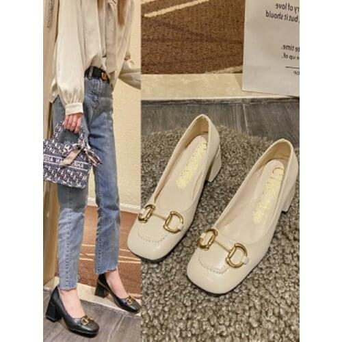 Black High-Heeled Womens Shoes 2021 Spring And Autumn New Shallow Mouth Single Shoes Fashion All-Match Mary Jane Womens Shoes