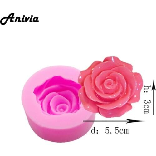 3D Large Rose Flower Fondant Cake Chocolate Sugarcraft Mold Cutter Silicone M DIY