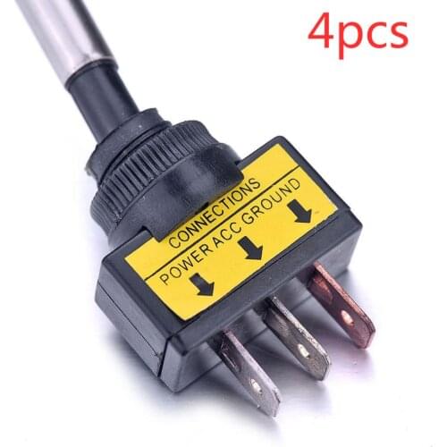 4pcs 3Pins SPST Toggle/ Rocker Switch 10 12V 20A Car LED Light Switch Tilt Switch Single Pole Single Throw Switch