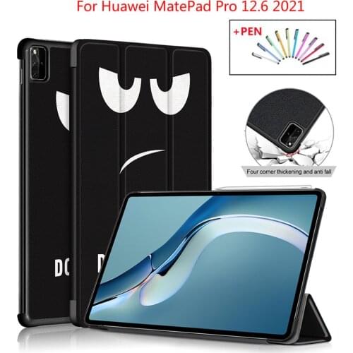 For 12.6 Huawei Matepad Pro Tablet Case WGR-W09/W19 Magnetic Folding Stand Leather Cover for Huawei Matepad Pro 12.6 +Stylus Pen