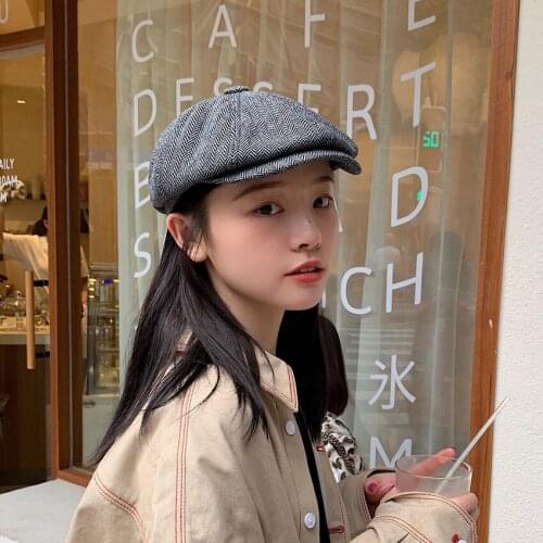 Korean childrens beret monochrome octagonal hat childrens hat outdoor hat boys and girls casual hat 2019