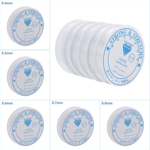 Dia 0.4/0.5/0.6/0.7/0.8/1mm Clear Round Crystal Plastic Beading Wire Cord Thread Stretch String For Bracelet Jewelry Accessories