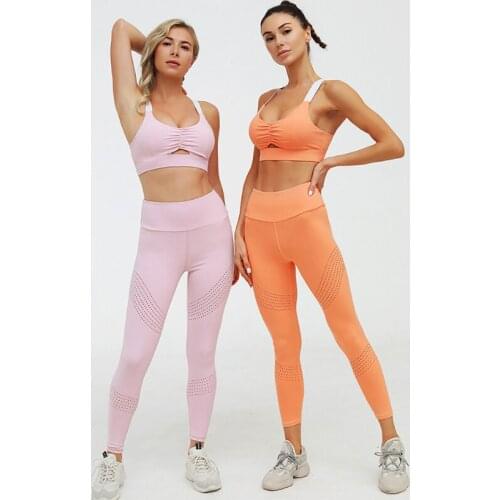 Stylish Bra and Panty Set Female Leggings and Buttocks Butt Lift Pleated/ Female Sport Suit Women Fitness Clothing Sport Wear